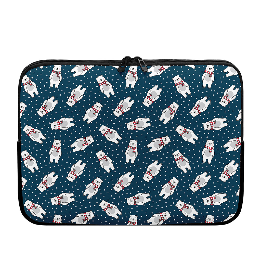 Christmas Polar Bear Pattern Print Laptop Sleeve