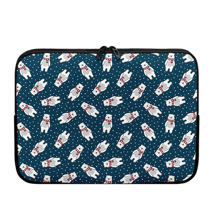 Christmas Polar Bear Pattern Print Laptop Sleeve