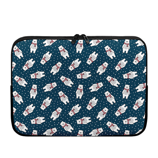 Christmas Polar Bear Pattern Print Laptop Sleeve