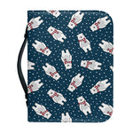 Christmas Polar Bear Pattern Print Leather Bible Cover