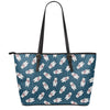 Christmas Polar Bear Pattern Print Leather Tote Bag