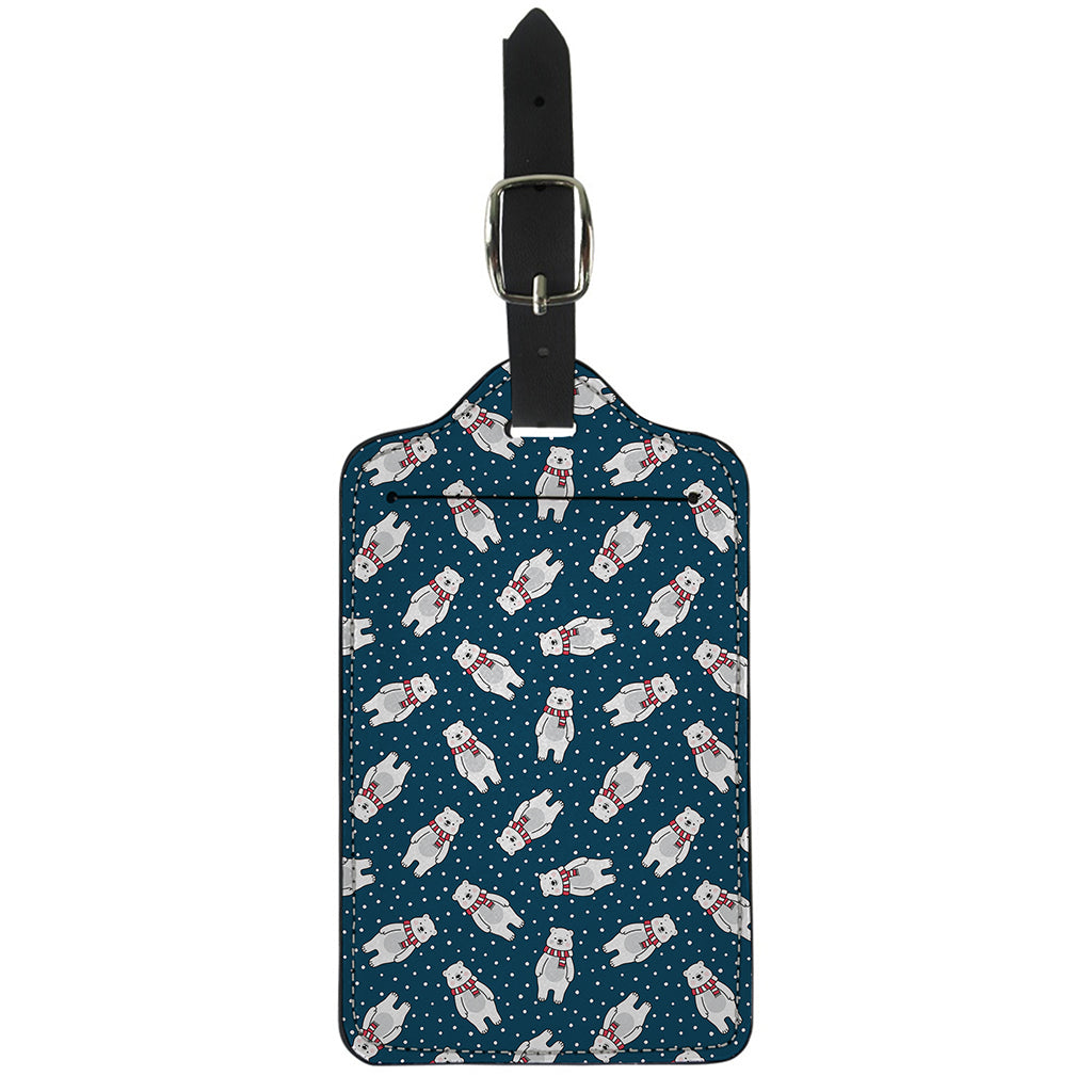Christmas Polar Bear Pattern Print Luggage Tag