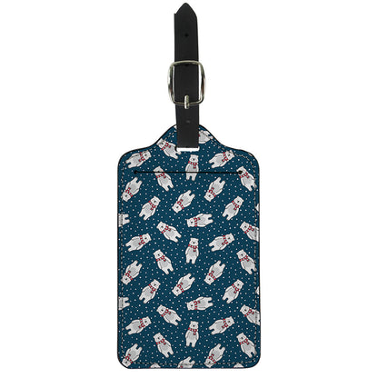Christmas Polar Bear Pattern Print Luggage Tag