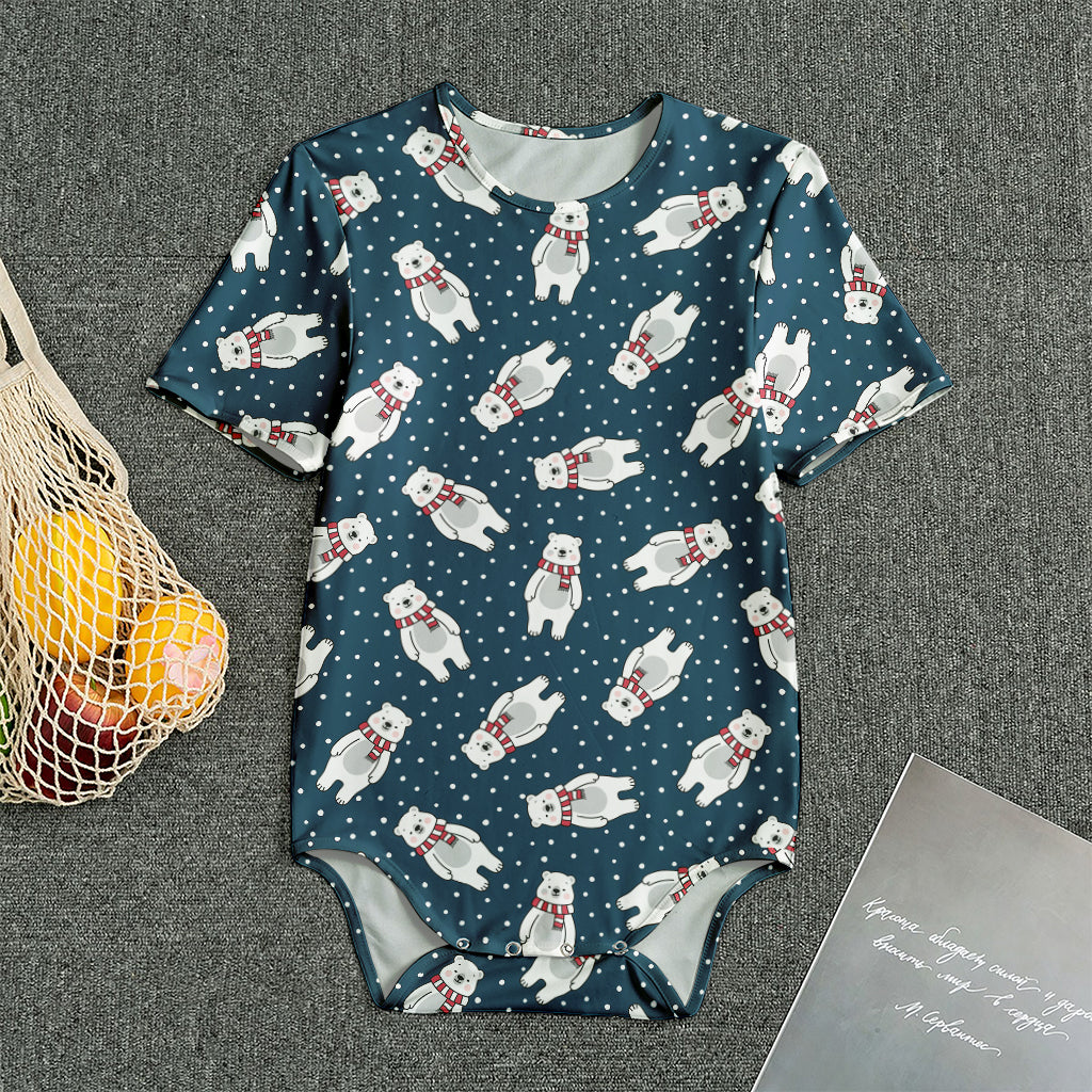 Christmas Polar Bear Pattern Print Men's Bodysuit