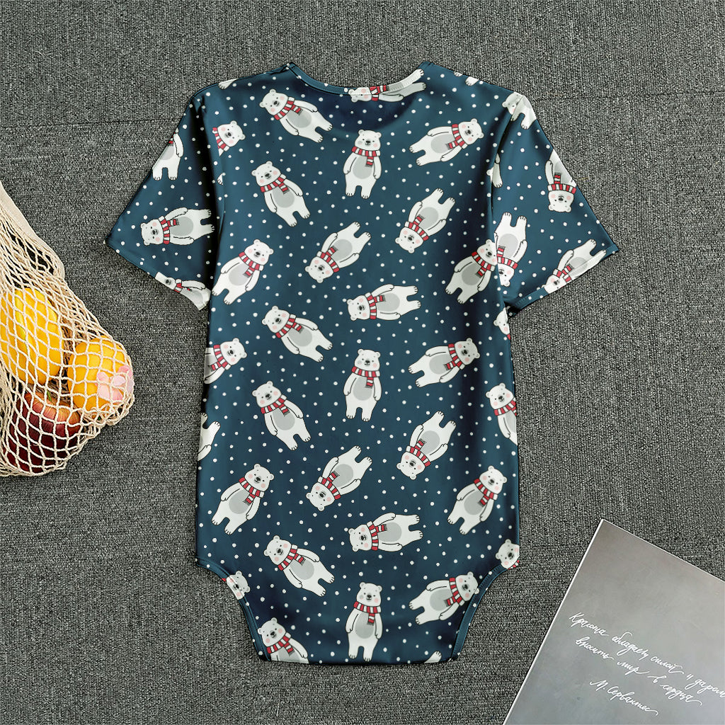 Christmas Polar Bear Pattern Print Men's Bodysuit