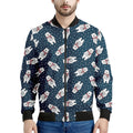 Christmas Polar Bear Pattern Print Men's Bomber Jacket