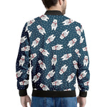 Christmas Polar Bear Pattern Print Men's Bomber Jacket