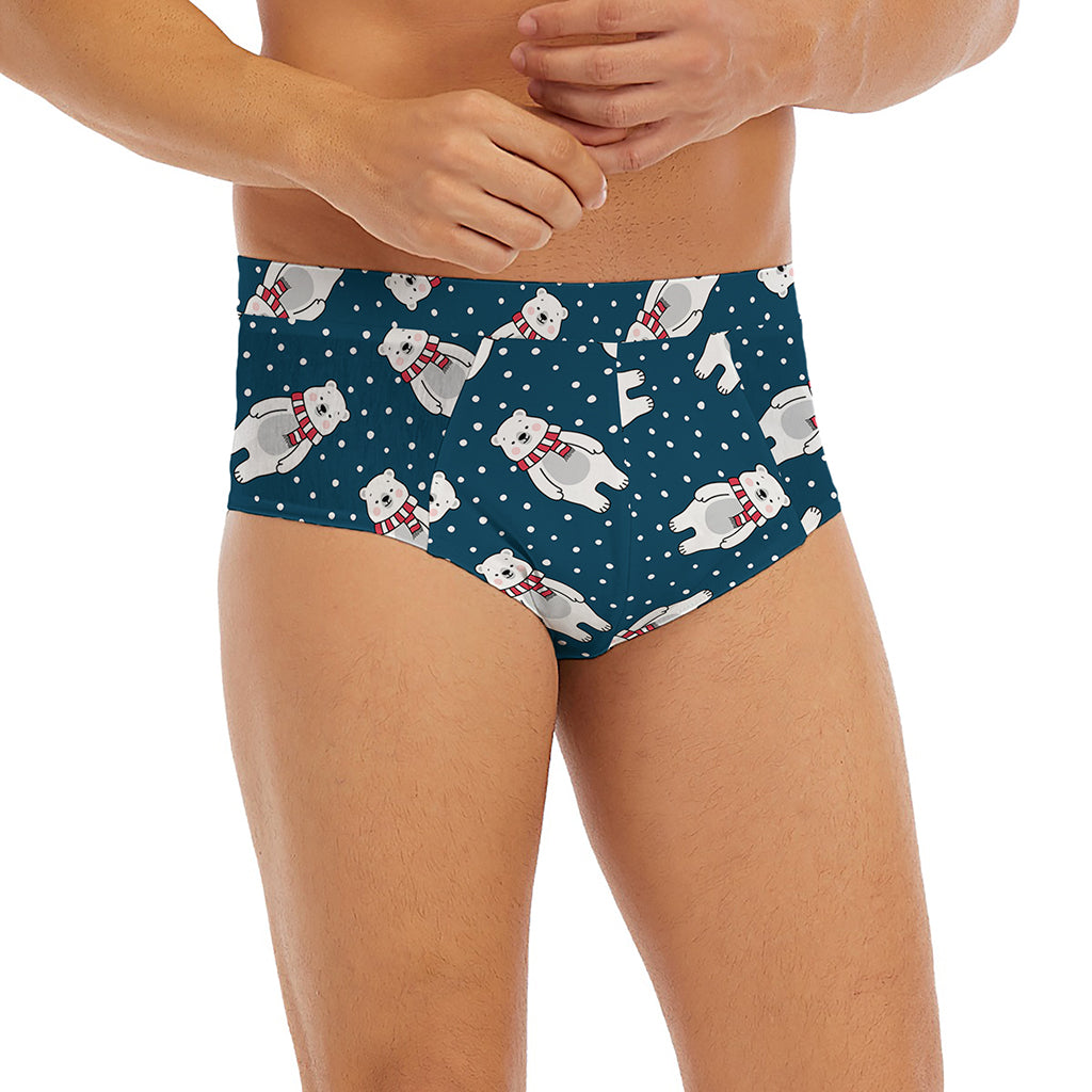 Christmas Polar Bear Pattern Print Men's Briefs