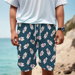 Christmas Polar Bear Pattern Print Men's Cargo Shorts