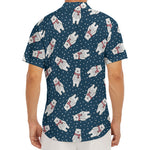 Christmas Polar Bear Pattern Print Men's Deep V-Neck Shirt