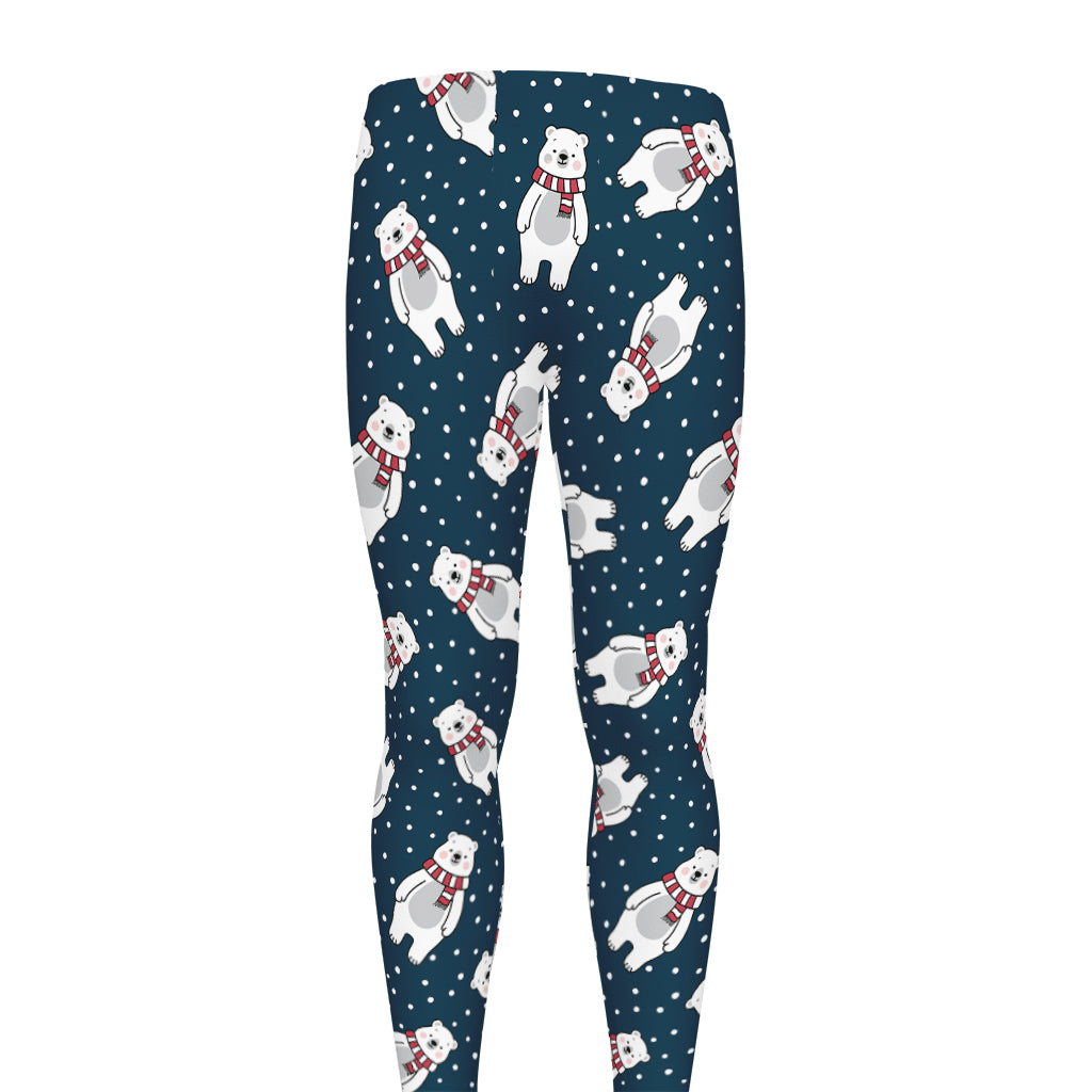 Christmas Polar Bear Pattern Print Men's leggings