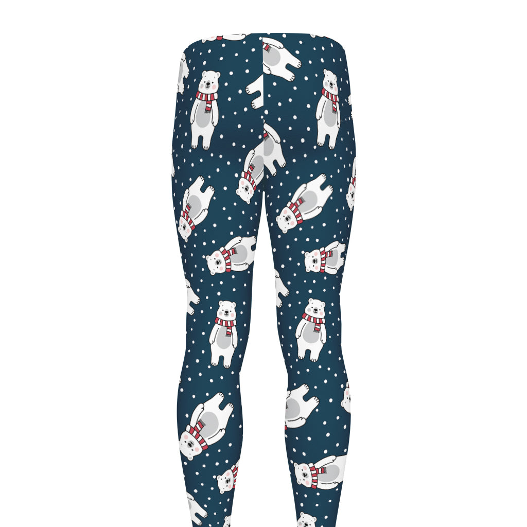 Christmas Polar Bear Pattern Print Men's leggings