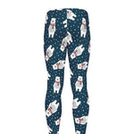 Christmas Polar Bear Pattern Print Men's leggings