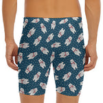 Christmas Polar Bear Pattern Print Men's Long Boxer Briefs