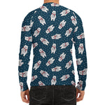 Christmas Polar Bear Pattern Print Men's Long Sleeve Rash Guard