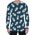 Christmas Polar Bear Pattern Print Men's Long Sleeve T-Shirt
