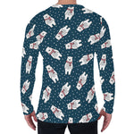 Christmas Polar Bear Pattern Print Men's Long Sleeve T-Shirt