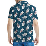 Christmas Polar Bear Pattern Print Men's Polo Shirt