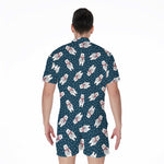Christmas Polar Bear Pattern Print Men's Rompers