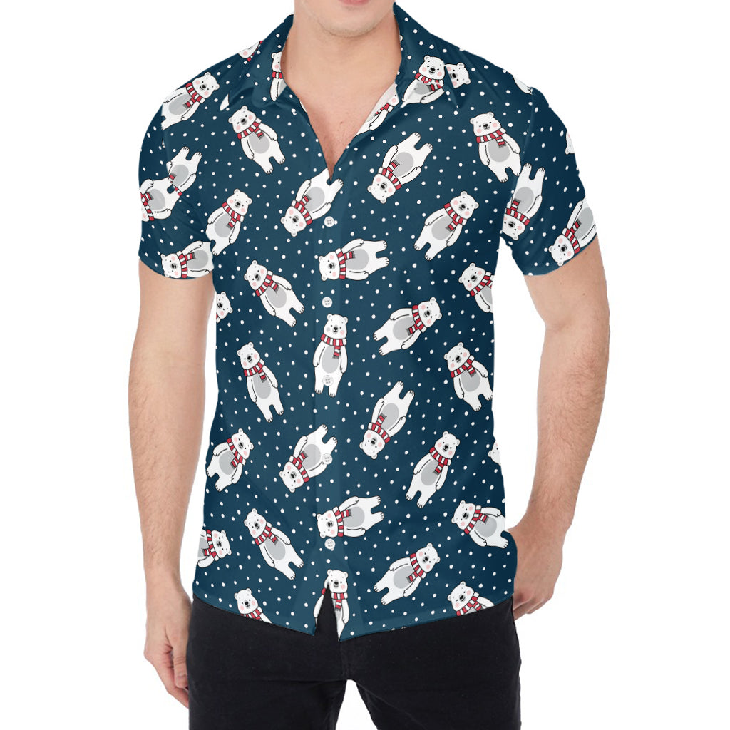 Christmas Polar Bear Pattern Print Men's Shirt