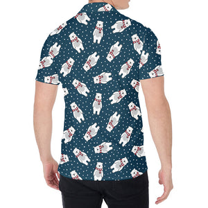 Christmas Polar Bear Pattern Print Men's Shirt