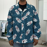 Christmas Polar Bear Pattern Print Men's Shirt Jacket