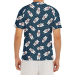Christmas Polar Bear Pattern Print Men's Short Sleeve Rash Guard