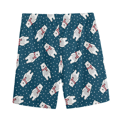 Christmas Polar Bear Pattern Print Men's Sports Shorts