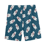 Christmas Polar Bear Pattern Print Men's Sports Shorts