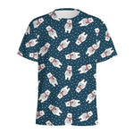Christmas Polar Bear Pattern Print Men's Sports T-Shirt
