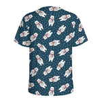 Christmas Polar Bear Pattern Print Men's Sports T-Shirt