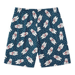 Christmas Polar Bear Pattern Print Men's Swim Trunks