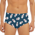 Christmas Polar Bear Pattern Print Men's Triangle Swim Briefs