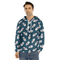 Christmas Polar Bear Pattern Print Men's Velvet Pullover Hoodie