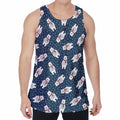 Christmas Polar Bear Pattern Print Men's Velvet Tank Top
