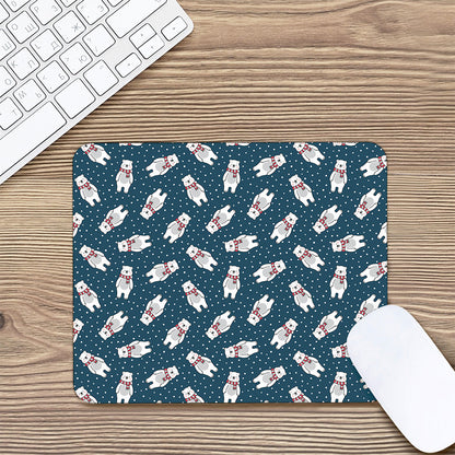 Christmas Polar Bear Pattern Print Mouse Pad