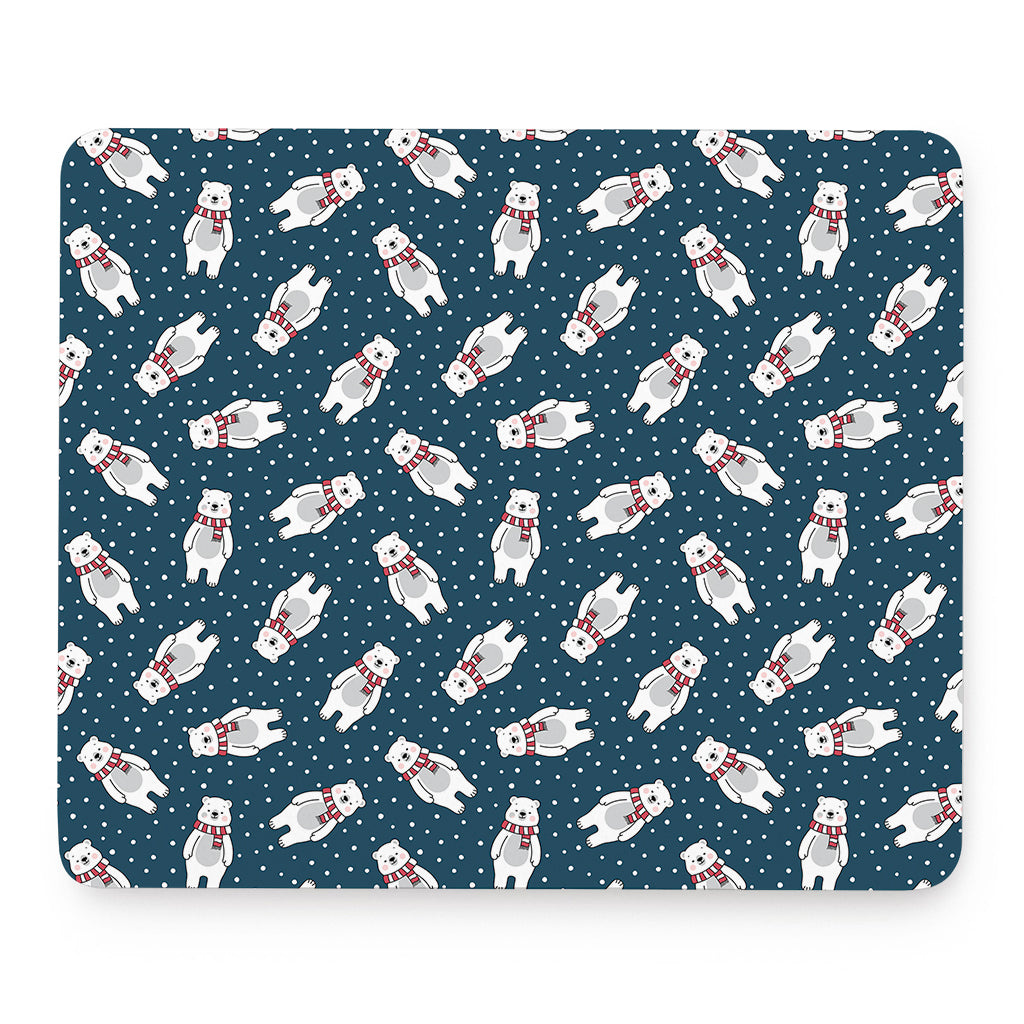 Christmas Polar Bear Pattern Print Mouse Pad
