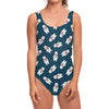 Christmas Polar Bear Pattern Print One Piece Swimsuit