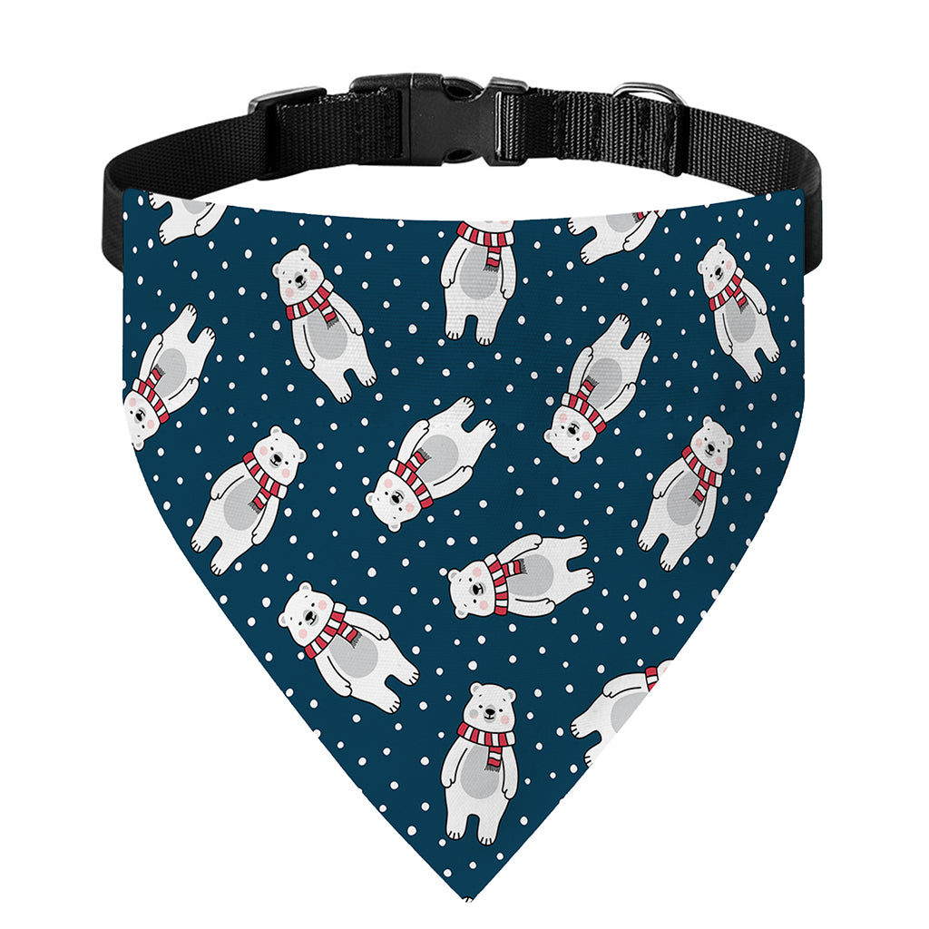 Christmas Polar Bear Pattern Print Over The Collar Dog Bandana