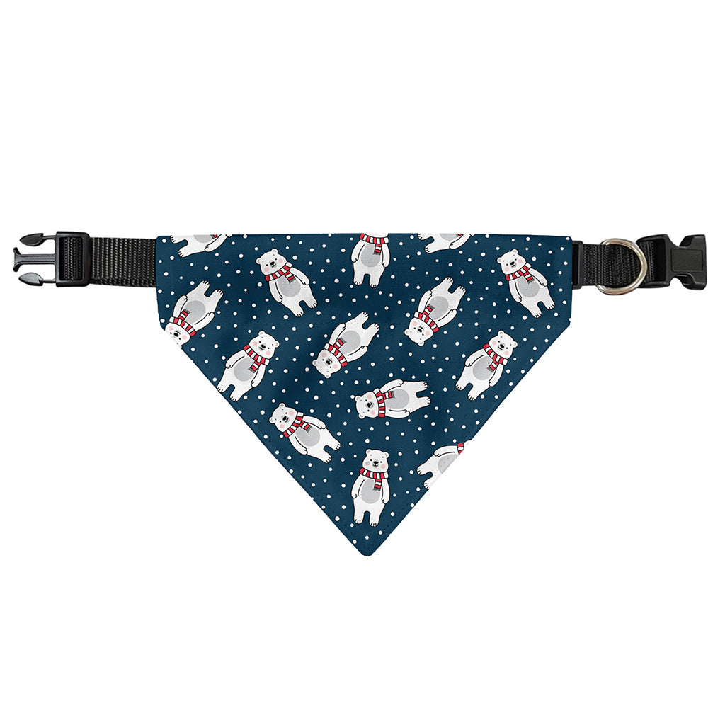 Christmas Polar Bear Pattern Print Over The Collar Dog Bandana