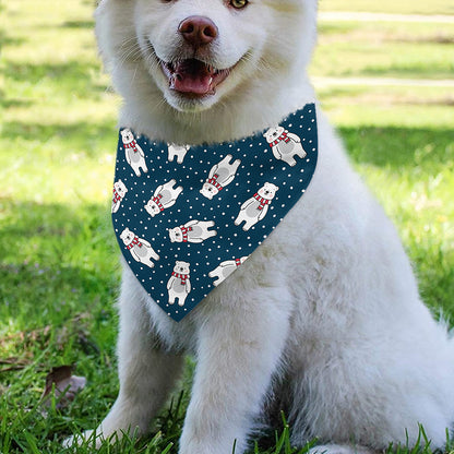 Christmas Polar Bear Pattern Print Over The Collar Dog Bandana