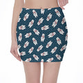 Christmas Polar Bear Pattern Print Pencil Mini Skirt