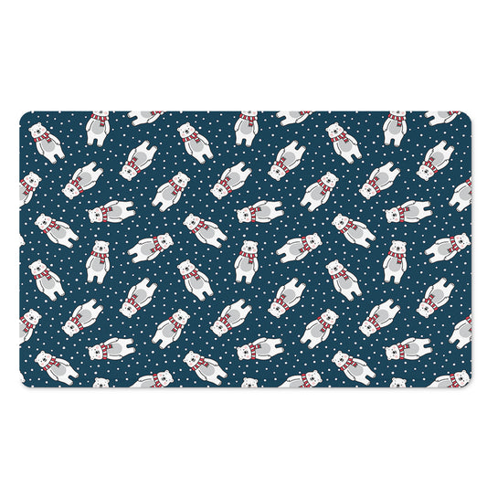 Christmas Polar Bear Pattern Print Polyester Doormat
