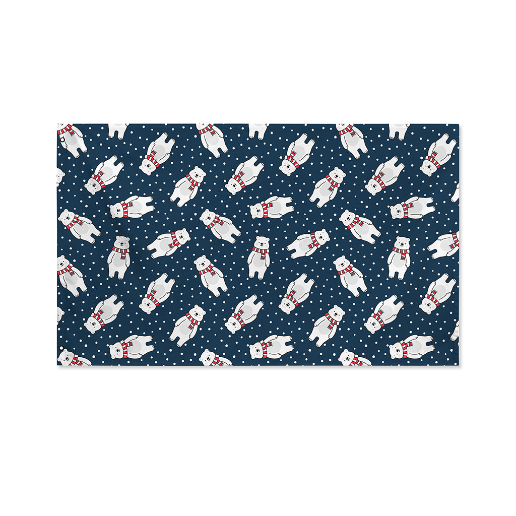 Christmas Polar Bear Pattern Print Polyester Flag