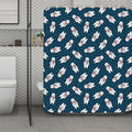 Christmas Polar Bear Pattern Print Polyester Shower Curtain
