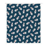 Christmas Polar Bear Pattern Print Polyester Shower Curtain