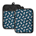 Christmas Polar Bear Pattern Print Pot Holders With Pocket