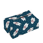 Christmas Polar Bear Pattern Print Rectangle Tissue Box Cover