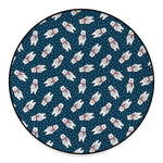 Christmas Polar Bear Pattern Print Round Floor Mat