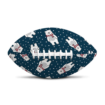Christmas Polar Bear Pattern Print Rugby Ball